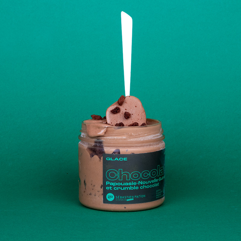 Glace Chocolat de Papouasie Nouvelle Guinée et crumble Glace Chocolat de Papouasie Nouvelle Guinée et crumble