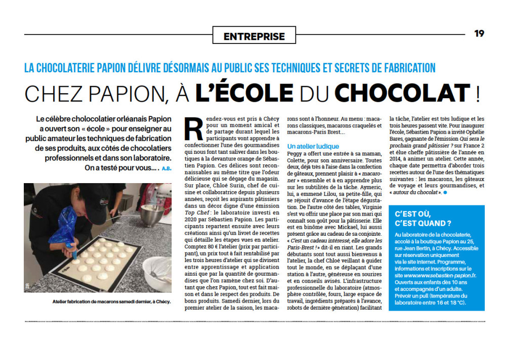 La chocolaterie Papion délivre désormais au public ses techniques et secrets de fabrication